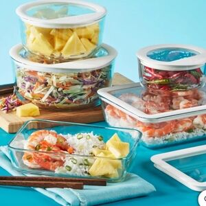 Pyrex 10-piece Ultimate Glass Food Storage Set New